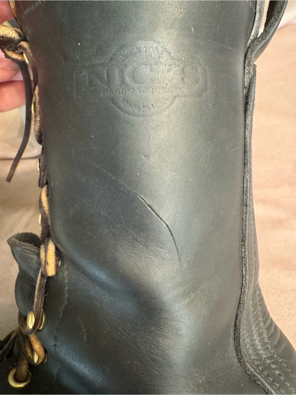 Nicks BuilderPro 10B 10” Black Leather Vibram Handmade Work Logger Boots